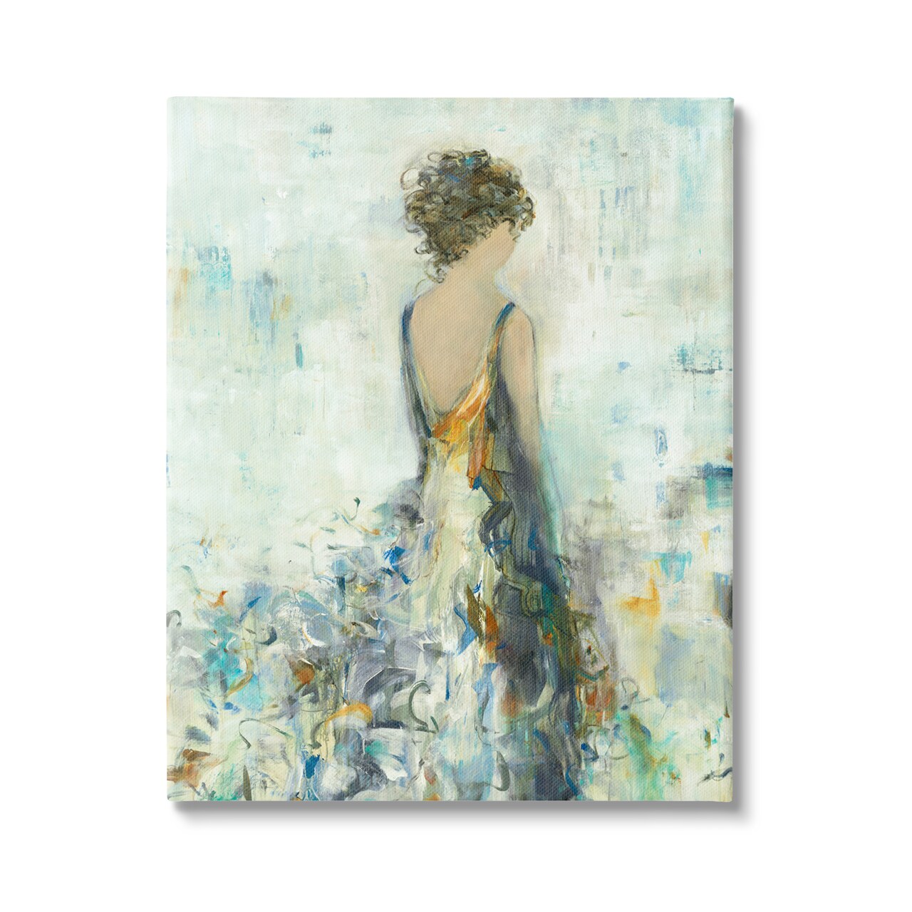 Stupell Industries Abstract Woman Floral Dress Canvas Wall Art